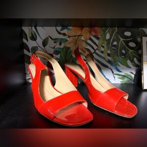 Kate Spade Cherry Red Slingback Heels 10